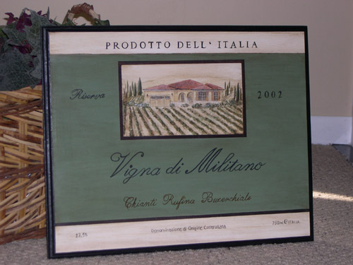 Hand-Painted Wine Label Signs