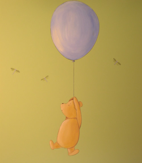 Classic Winnie the Poo Mural for Child's Room