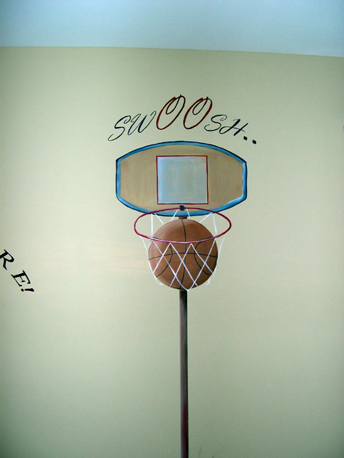 Basketball Painting on Bedroom Wall