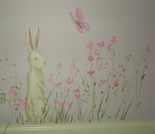 Bunnies and Butterflies for Girl's Room