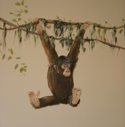Monkey - Chimpanzee - Nursery Painting