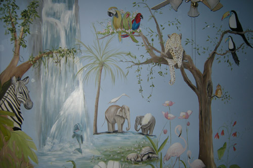 Rainforest Jungle Nursery Murals - Murals for Baby's Rooms - Newborn Baby