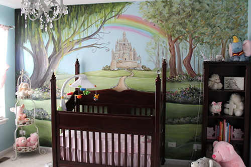 Fairytale Castle Nursery Mural