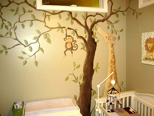 Whimsical Jungle Mural for Nursery
