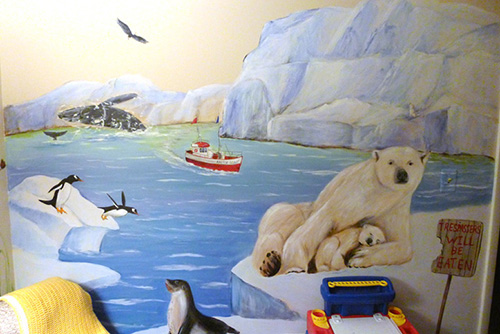 North and South Pole Murals - Penguins, Seals, Whales and Polar Bears