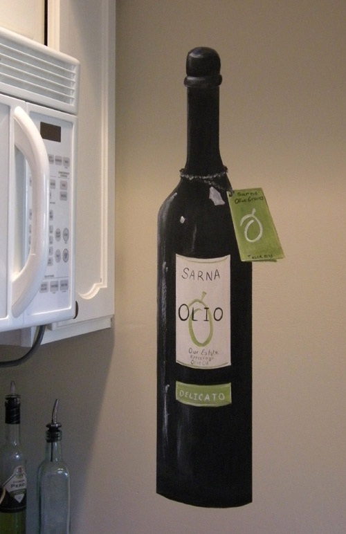 Large Olive Oil Bottle Mural