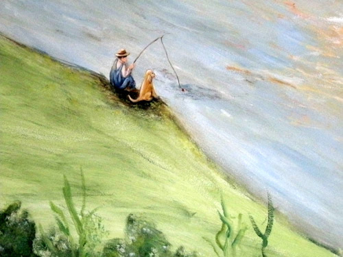 Boy Fishing Mural