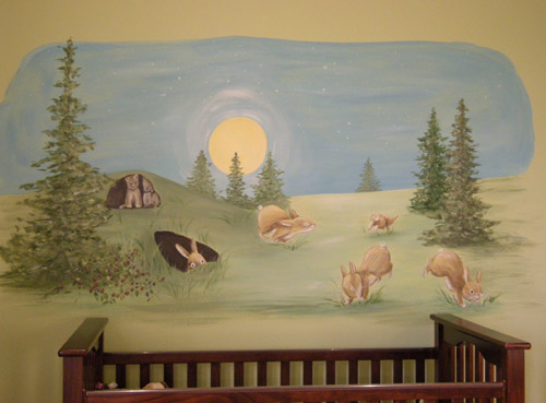 Bunnies Playing Mural