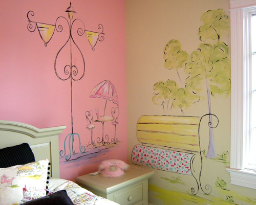 Paris Scene - French Theme - Teenage Girl's Room
